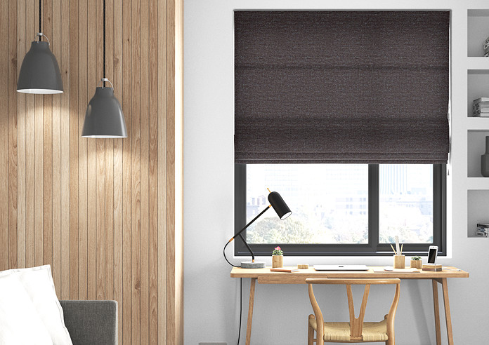 Maurice, Charcoal - Twist&Fit Roman Blind - Image 3